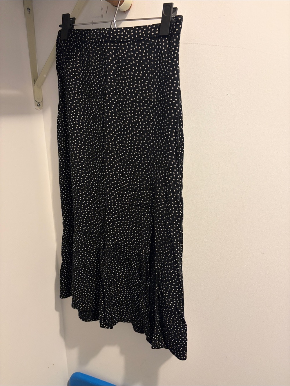 Women's Black Polka Dot Midi Skirt